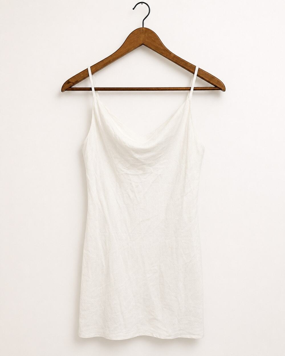 Princess Polly White Mini Dress Cowl Neck Slip Spaghetti Strap Y2K Summer Sz 4